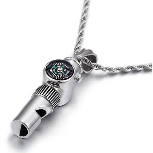 Stainless Steel Ornament Retro Titanium Steel Pendant Horn Musical Instrument Creative Music Pendant