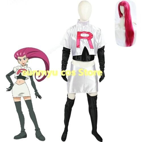 Team Rocket Pokemon Pocket Monster Jessie Musashi Uniform Cosplay Costume Custom Size Halloween
