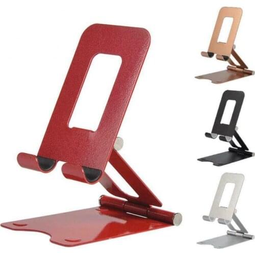 Universal Phone Holder Stand For IPhone 11 XS Xiaomi Mi 9 Metal Phone Holder Double Foldable Mobile Phone Stand Desk For Huawei
