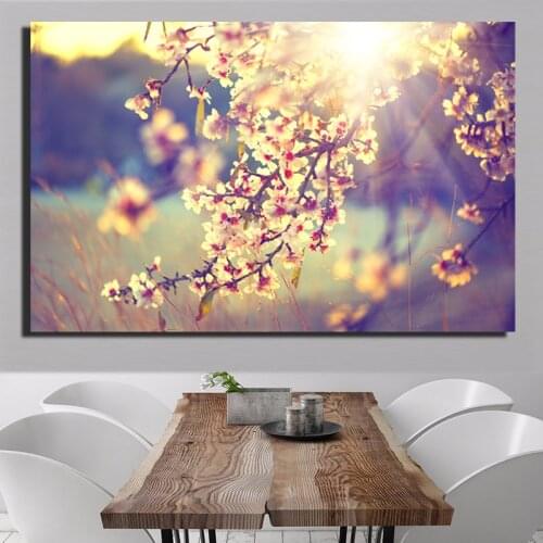 Sunset Beautiful Sakura natural Scenery Needlework Diamond Painting Diamond Embroidery Drill Rhinestone Mosaic Picture house art