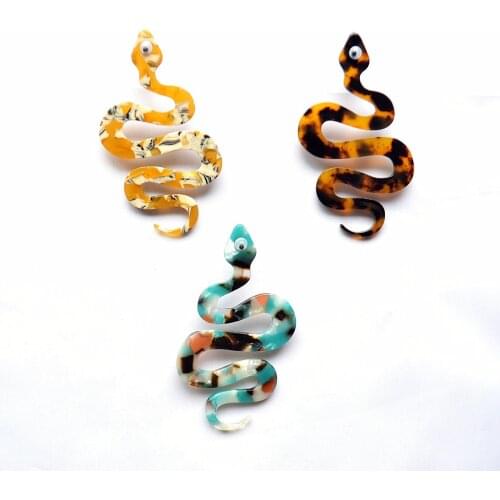 Jouval Punk Acrylic Snake Earrings For Women Leopard Long Stud Earings Exaggerated Personality Female Fashion Jewelry Brincos