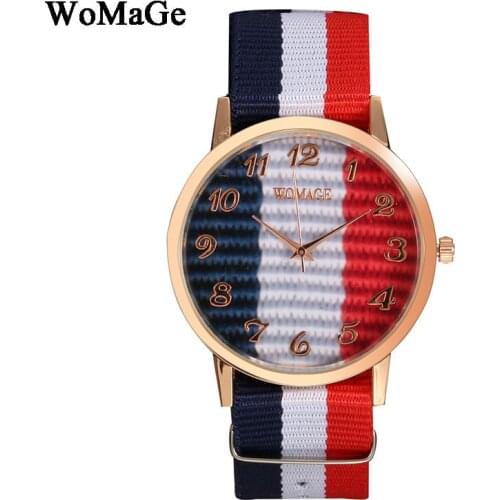 Watches Women Fashion Casual Watch Brand Luxury Splice Colored Nylon Strap Wristwatch Men sports Watches Clock Relogio Masculino