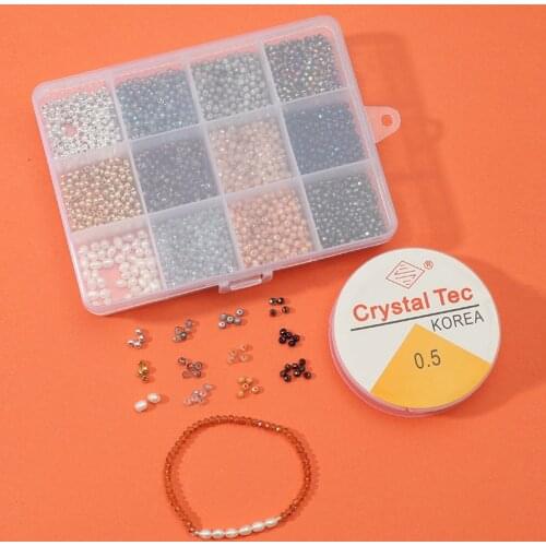 1 Box 2mm Faceted Crystal Rondelle Glass Beads Fresh Water Pearls Metal Beads for Jewelry Making