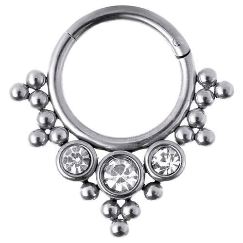 10pcs Body Jewelry Piercing 316L Surgical Steel Gems Balls Nose Ring Ear Helix Daith Cartilage Tragus Earring Nose Septum Ring