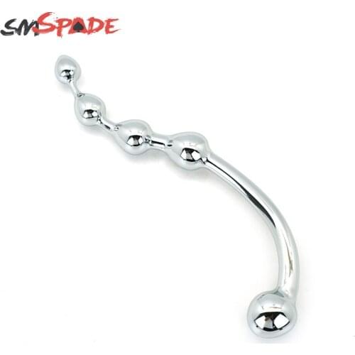 15% off Free shipping stainless steel metal anal beads silver and black butt plug anal sex toy for unisex adult game product