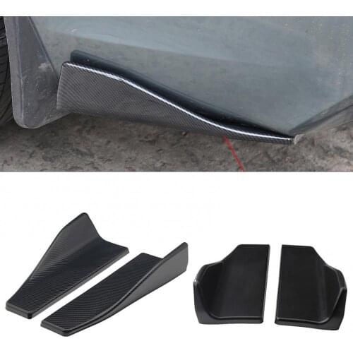 2Pcs Carbon Fiber Car Side Skirt Spoiler Rocker Splitters Anti-scratch mustang toyota chr car accessories