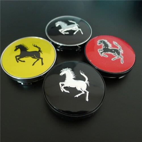 4pcs 60mm Wheel Center Cap Hubcaps for Ferrari Mustang Car Styling Rims Hub Cover Horse Emblem Badge Auto Accessories