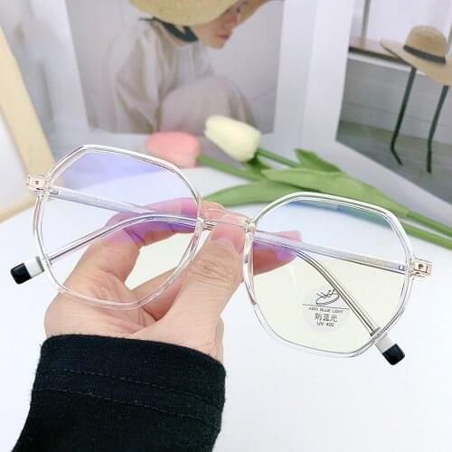 46998 Plastic Titanium Polygon Glasses Frame Anti Blue Computer Eyeglasses Men Women Optical Fashion