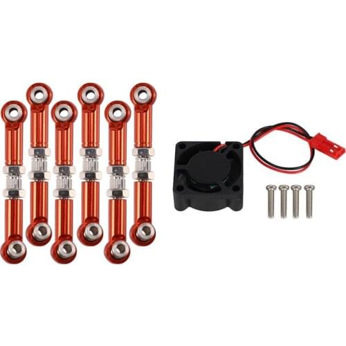 6PCS Metal Rod Servo Link for Wltoys A949 A959 A969 A979 K929 Red & 1set 25X25X10MM High Speed Brushless Cooling Fan