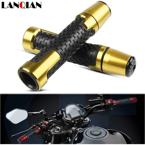 7/8'' Motorcycle Anti-Skid Handle Grips With Handle Grip End CNC 22mm For burgman 400 650 vstrom 650 honda msx 125 bmw f800r