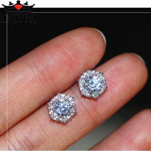 Austrian S925 silver earrings female temperament micro-inlaid diamonds earrings hypoallergenic fashion super flash earrings