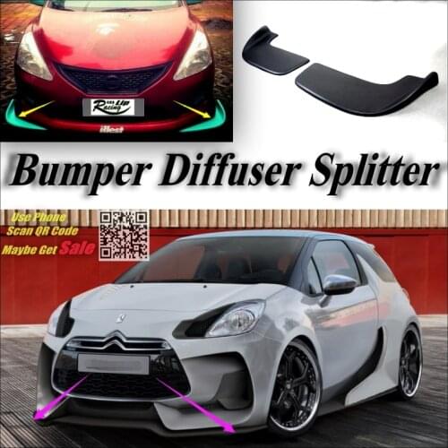 Car Splitter Diffuser Bumper Canard Lip For Citroen DS3 2009~2016 Tuning Body Kit / Deflector Car Refit Fin Flap Chin Reduce