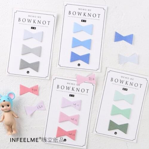 Bowknot index sticky note Office memo pad sticker marker diary planner stickers Stationery School supplies