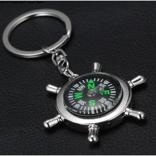 1Pc Brand New Compass Auto Key Chain Ring Keyfob Gift Metal Car Keyring Keychain 9.6*5*1cm