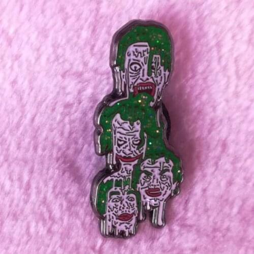 Four head joker enamel pin American psychological thriller film inspired brooch