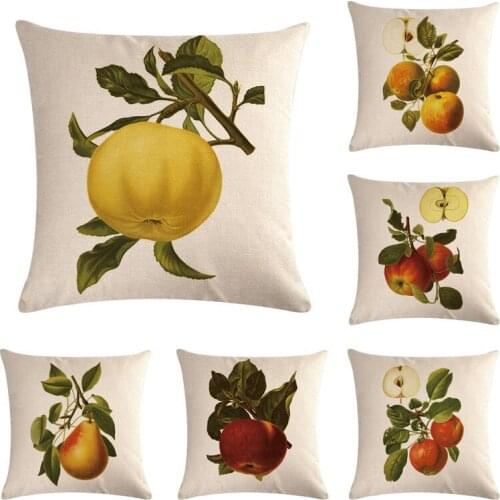 Fruits pillow cover 45cm*45cm Fruit pattern Pear pineapple etc sofa flower cushion cover decorative cotton linen pillow case