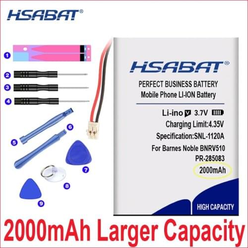 HSABAT 0 Cycle 2000mAh PR-285083 Battery for Barnes & Noble BNRV510,Nook Glowlight Plus 2015 Kobo Glo HD H2O E-book aura edition