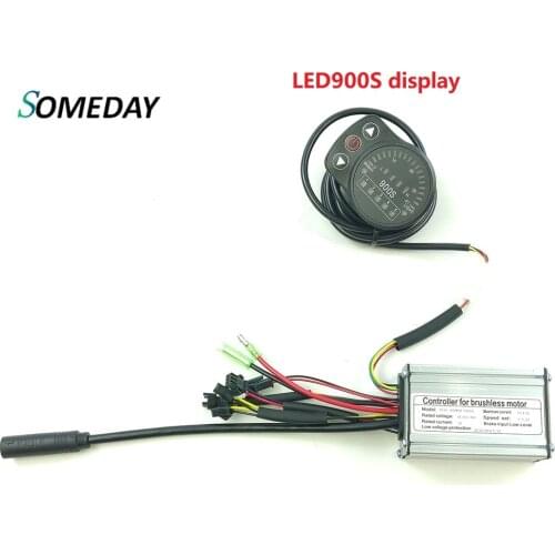 SOMEDAY 36V/48V 15A Electric Bicycle Square Wave Controller with Light Line and Electric Bicycle 24V36V48V LED LCD Color Display