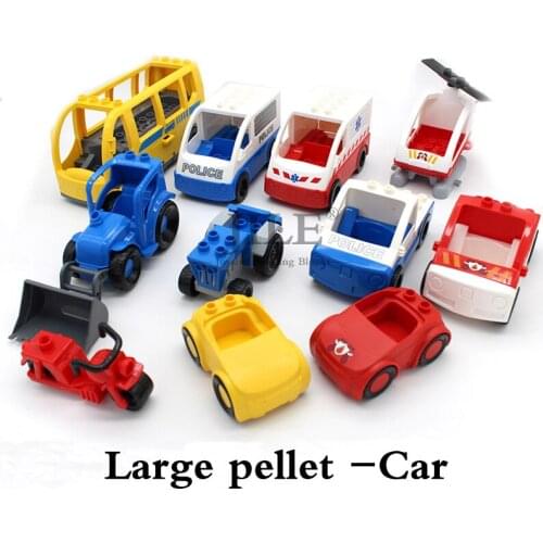 Building Blocks Functional Car Model Sets Vehicle Plane Bus Large Particles Bricks Accessories Science Technology Toys for Kids