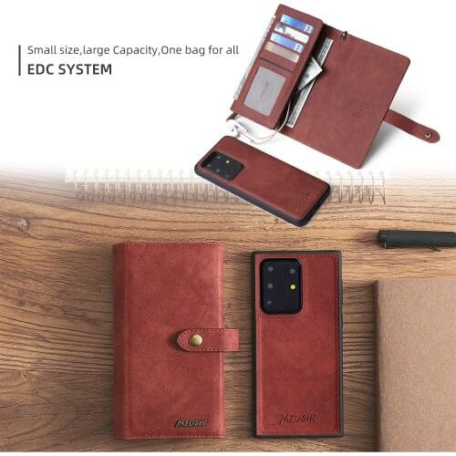 MEGSHI-016 PU Leather With Card Pocket phone case for Samsung M31 A40 A50 A51 A70 A71 S8 S9 S10 S20 S21 Plus Note20 Ultra S20FE