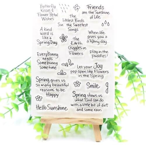 KSCRAFT Spring Transparent Clear Silicone Stamps for DIY Scrapbooking/Card Making/Kids Fun Decoration Supplies 412