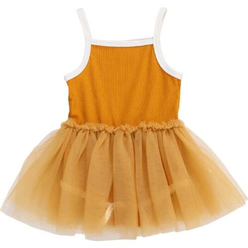 Summer Baby Girl Dress Striped Midi Sleeveless Square Collar High Waist Flared Princess Mesh Patchwork Dresses