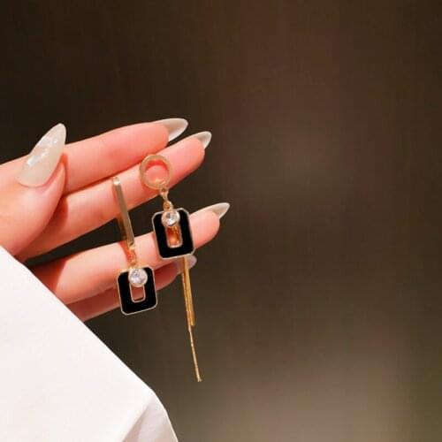 Summer new personality creative asymmetric geometric pendant earrings luxury fashion prom party earrings for women holiday gifts