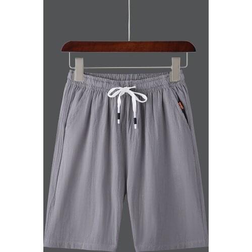 2021 summer couple shorts mens Japanese linen Capris cotton linen shorts mens light casual pants large 5XL