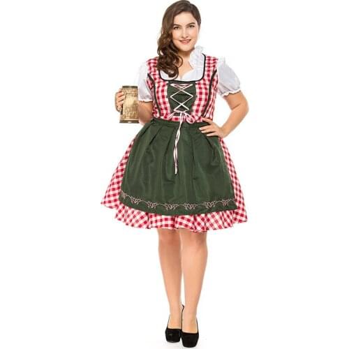German Oktoberfest Fat Man Wear Bavarian Traditional Beer Wear Dresses Festive Party Prom Wear Large Size