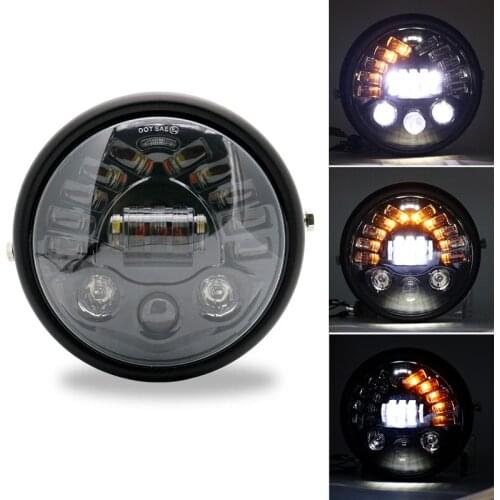 Newest 7 inch LED Halo Turn Signal Headlights 7" Universal Motorcycle Projector Headlamp with Housing Bracket For Honda Touring