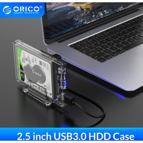 ORICO 2.5" HDD Case SATA to USB 3.0 Hard Drive Enclosure with Stand for SSD Disk HDD Box Transparent External Enclosure Case 4TB