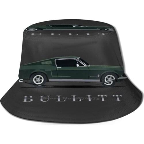 Bullitt Foldable Panama Bucket Hat Cap Gt Shelby Muscle Car Tuning Classic Modern Bullitt Bullit Fastback Mach Gt500 Racecar V8