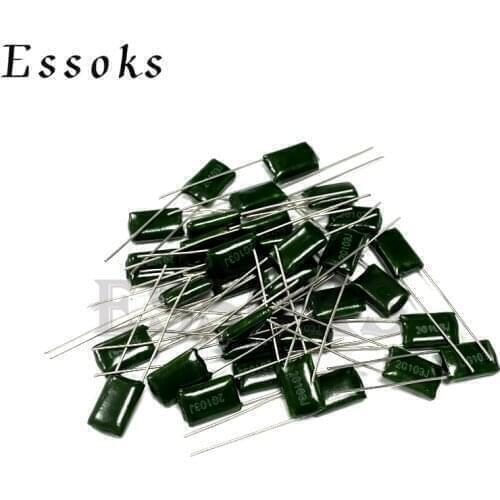 50pcs Polyester film capacitor 100V 3.3NF 3.9NF 4.7NF 5.6NF 6.8NF 8.2NF 10NF 2A332J 2A392J 2A472J 2A562J 2A682J 2A822J 2A103J