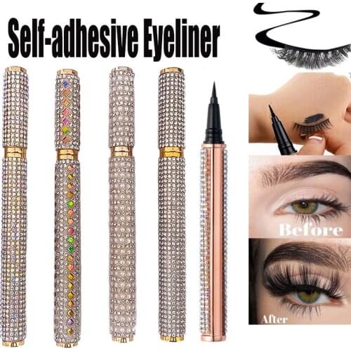 Self-Adehesive Black Liquid Eyeliner Pen Magic Glue-free Quick Drying Waterproof Lasting No Blooming EyeLiner Pencil Cosmetic