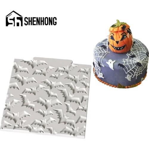 SHENHONG Halloween Bat Cupcake Fondant Decorating Tools Cake Silicone Mold Candy Clay Chocolate Gumpaste Sugar Craft Moulds
