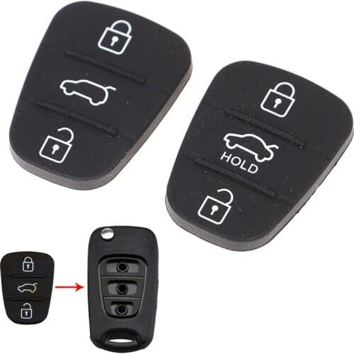 Silicone 3 Button Pad Shell Flip Remote Rubber Replacement Key For Hyundai Kia Auto Keys Partd
