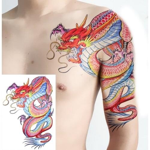 Tiger Skull Leopard dragon Waterproof Temporary Tattoo Sticker Men Shoulder Tattoos Body Art Arm Chest Arm men Fake Tatoo Large