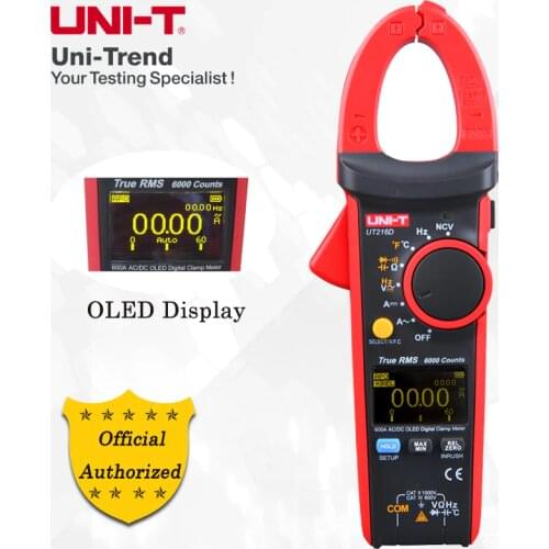 UNI-T UT216D 600A True RMS Digital Clamp Meter; AC/DC True RMS Current Meter, VFC/NCV; Resistor/Capacitor/Frequency/Temperature