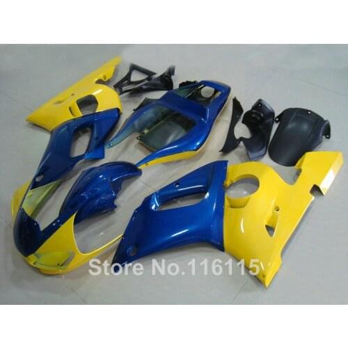 High grade ABS fairing kit for YAMAHA R6 1998-2002 blue yellow black YZF R6 plastic fairings set 98 99 00 01 02 #3276