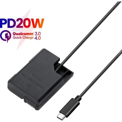 EN-EL14a Dummy Battery Charger Power Bank USB Cable For Nikon Df D3100 D3200 D3300 D3400 D3500 D5100 D5200 D5300 D5500 D5600