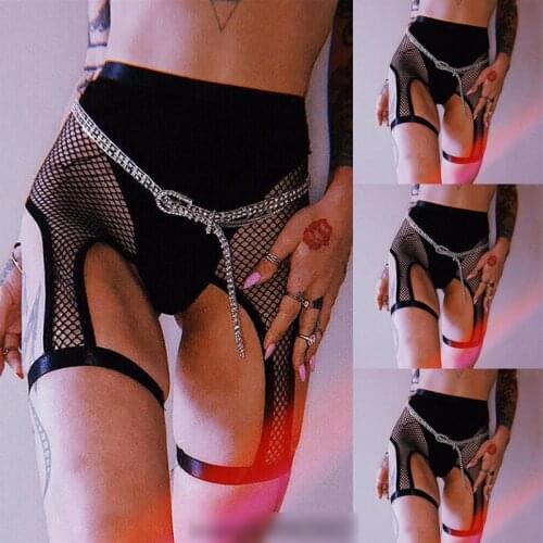 2020 Women Shorts Ladies Spandex Mesh Black Summer Sexy High Waist Fishnet Booty Rave Festival Elastic Hollow Out Club Trousers