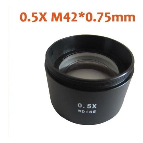 0.5X Aux Barlow Accessories AUX Auxiliary Single barrel Microscope Objective Lens for Stereo Microscope M42*0.75mm