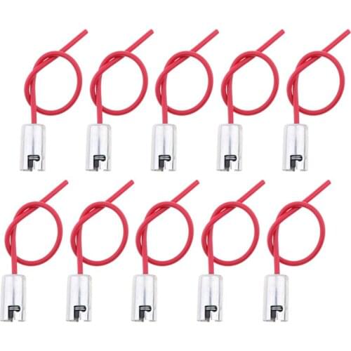 10pcs BA9S Female Socket Adapter Wiring Harness for Automotive Lights