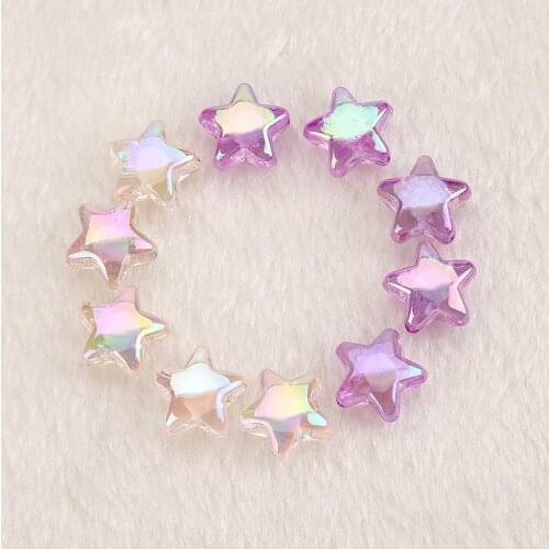 10pcs/lot Cute Multicolor Cabochons Resin star beads with hloe for DIYJewelry Materials