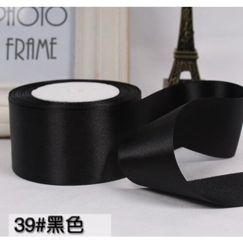 25 yards/roll ) 2" 5cm Black Single Silk Satin Ribbon Wedding Party Decoration Gift Wrapping Christmas Sewing Fabric Hand DIY