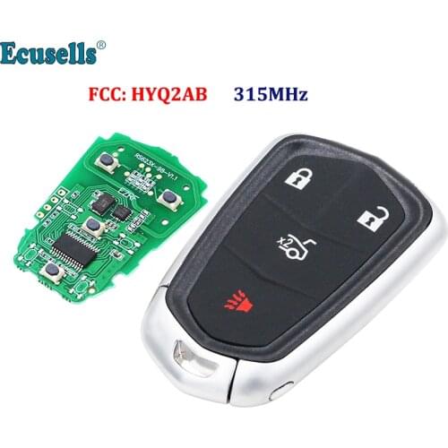3+1 / 4 Buttons Smart Remote Key Remote Key Fob for Cadillac CTS ATS XTS Escalade ESV 315MHz FCC: HYQ2AB