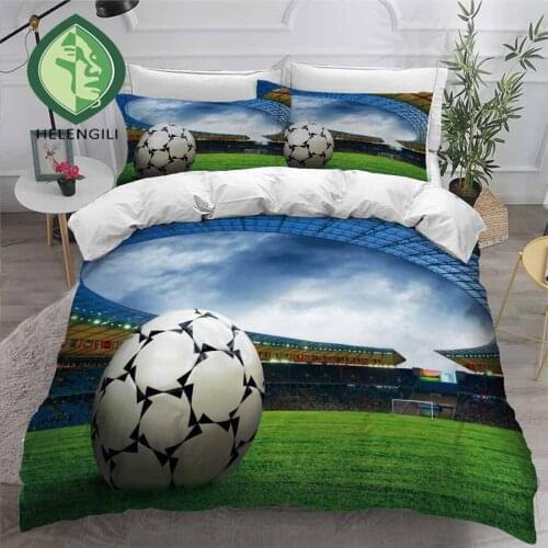 HELENGILI 3D Bedding Set Soccer Stadium Print Duvet Cover Set Bedclothes with Pillowcase Bed Set Home Textiles #ZQC04