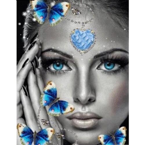 5d Beauty Diamond Mosaic Painting Butterfly Woman Diamand Paint Complet Rhinestones Picture Wall Stickers New Hobby Diamond Dot