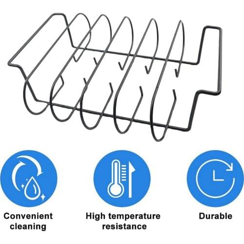 Non-Stick Rib Shelf BBQ Tand Barbecue Roast Rack Stainless Steel Grilling BBQ Chicken Beef Ribs Rack Baske For Charcoal Grill