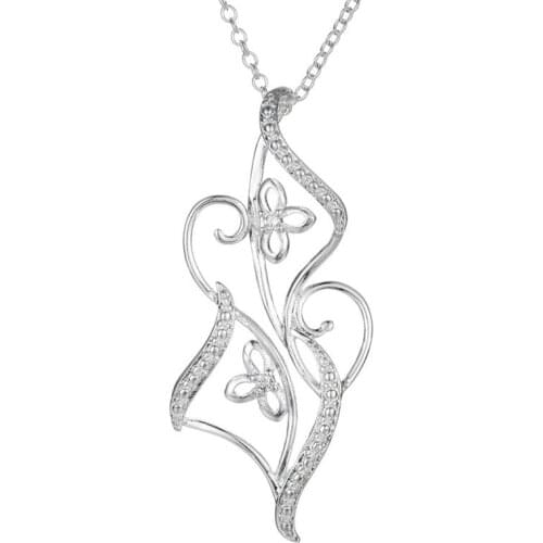 925 Sterling Silver New Woman Fashion Jewelry High Quality Simple Crystal Zircon Fine Flower Pendant Necklace Gift